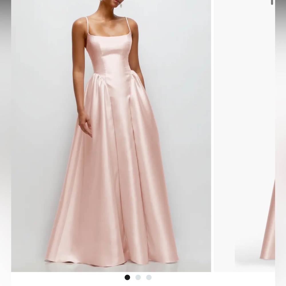 Dessy Collection Sleeveless Satin Gown Blush